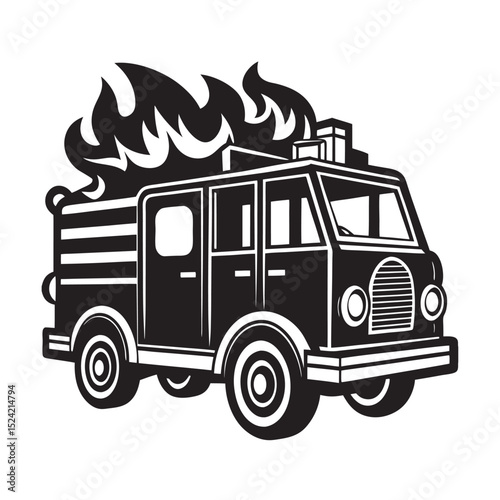 vector-of-silhouette-of-fire-truck-on-the-white-ba.eps