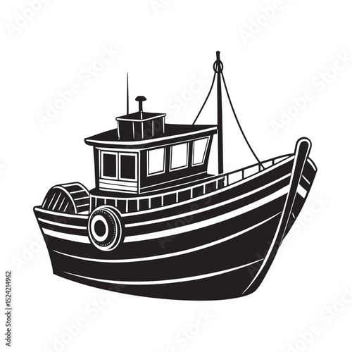 vector-of-silhouette-of-fishing-boat-on-the-white-.eps