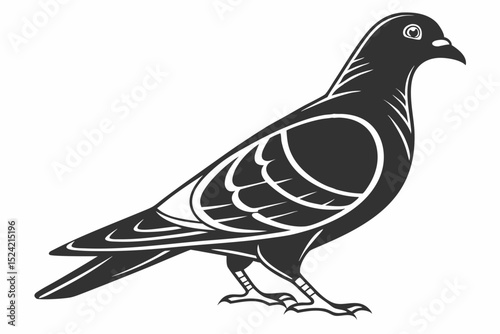 pigeon sihouette black vector