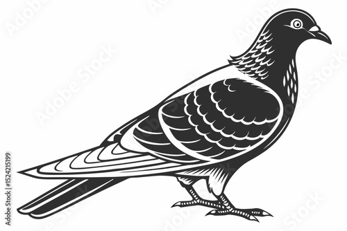pigeon sihouette black vector