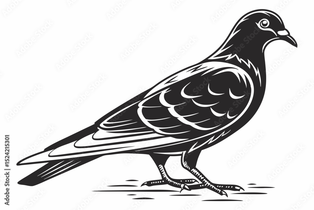 Fototapeta premium pigeon sihouette black vector