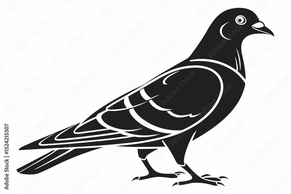 Fototapeta premium pigeon sihouette black vector