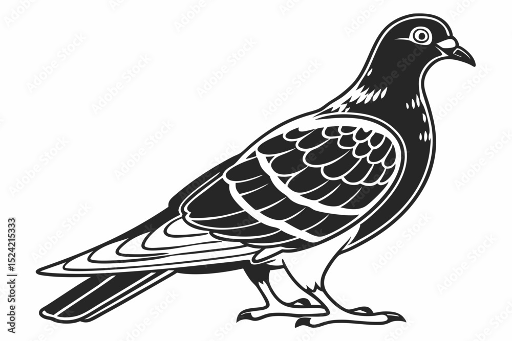 Fototapeta premium pigeon sihouette black vector