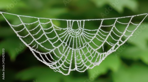 Intricate Spider Web Covered in Dew Drops