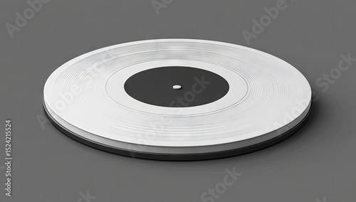 White vinyl record on gray background (1)