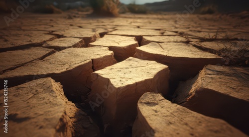 Desolate Cracked Earth Landscape Under Soft Light