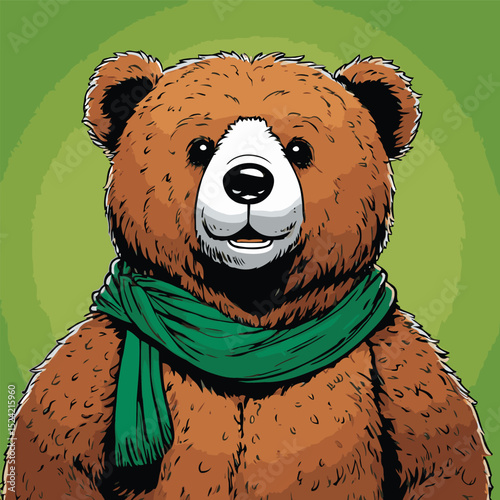 teddy bear vector comic style for graphic design purposes