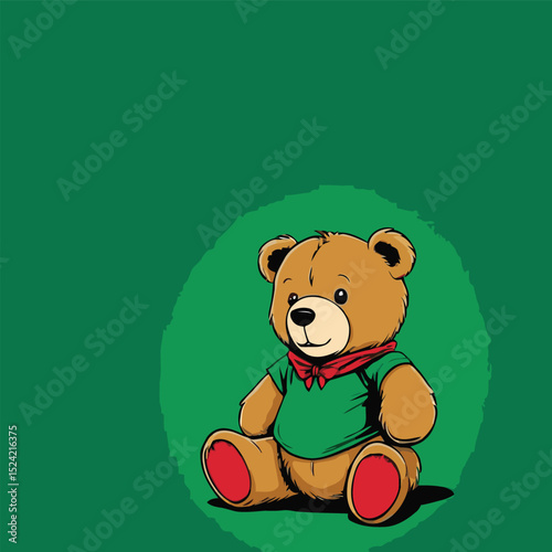 teddy bear vector comic style for graphic design purposes