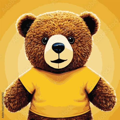 teddy bear vector comic style for graphic design purposes
