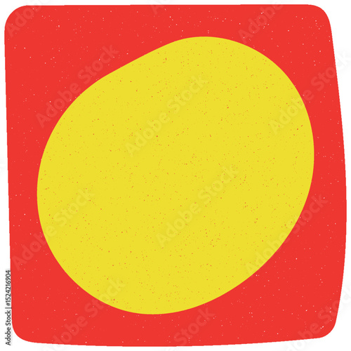 Hard Drawn Retro 60s-70s Grain Texture Red and Yellow