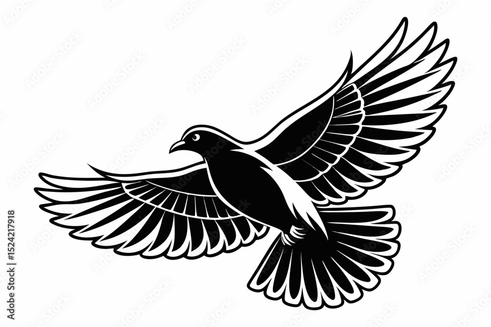 Fototapeta premium dove bird sihouette black vector