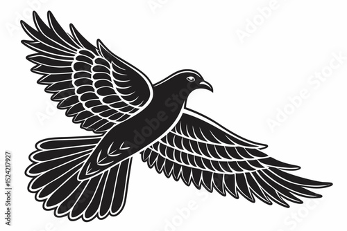 dove bird sihouette black vector