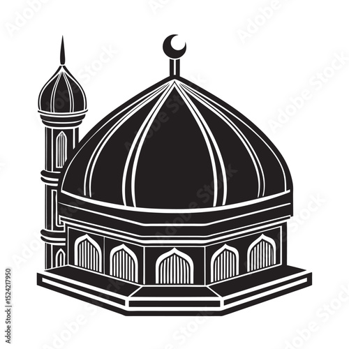 vector-of-silhouette-of-islamic-mosque-cap-on-the- (1).eps