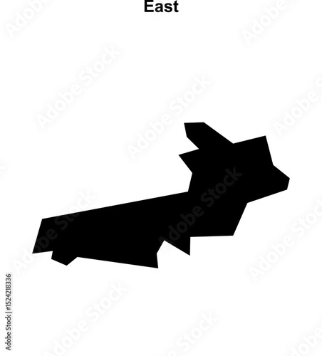 East (England) blank outline map