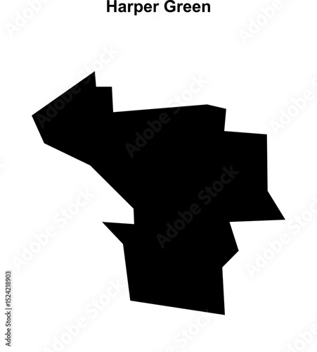 Harper Green (England) blank outline map