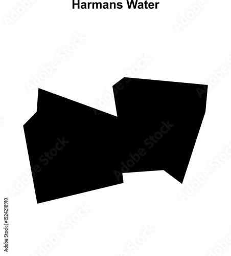 Harmans Water (England) blank outline map