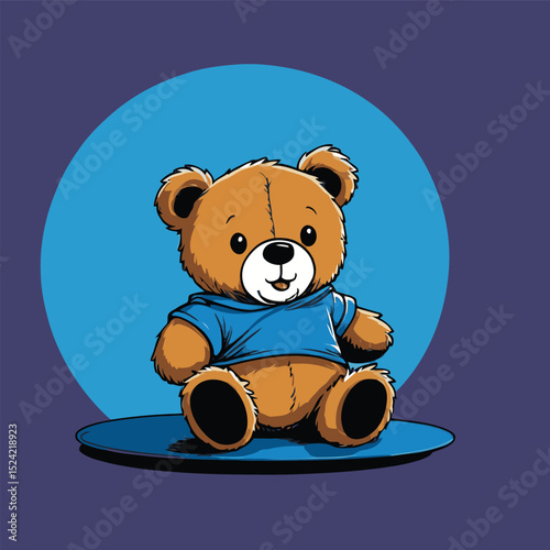 teddy bear vector comic style for graphic design purposes