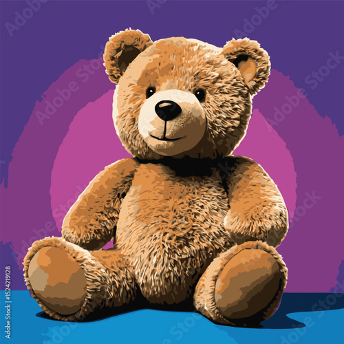 teddy bear vector comic style for graphic design purposes