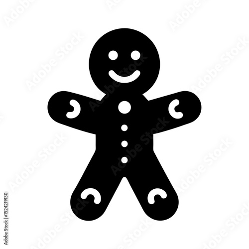 gingerbread man holiday biscuit or cookie flat vector art