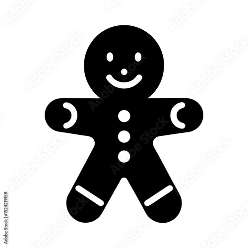gingerbread man holiday biscuit or cookie flat vector art