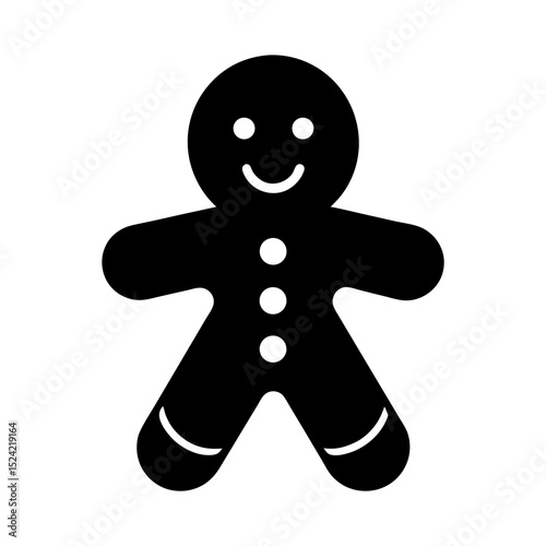gingerbread man holiday biscuit or cookie flat vector art