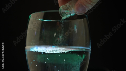 Club cocktail in the disco party get drugged. Putting drugs in drink at the bar. Strange unknown medicine powder falling down in glass with adult drink. Drink spiking.