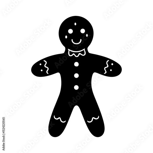 gingerbread man isolated on black vector
