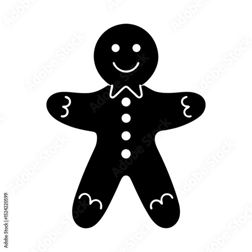 gingerbread man isolated on black vector