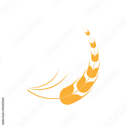 wheat grain logo design concept simple