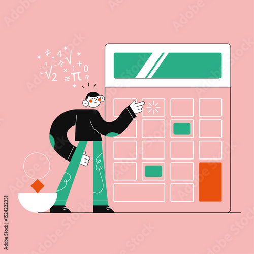 Flat cartoon character vector illustrations