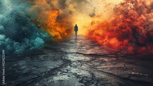 Journey into Radiance: A Person's Transition from Monochrome to Vibrant Spectrum