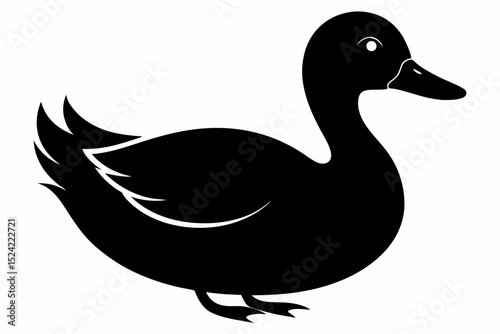 duck sihouette black vector