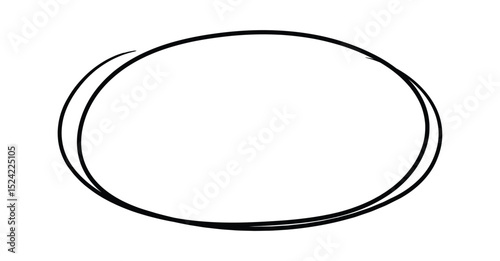 Double oval shape emphasizing a specific area with hand drawn lines, creating a simple yet effective visual element on a clean white background