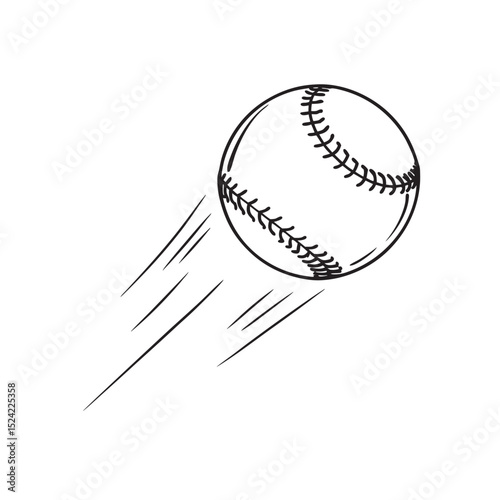 line-art-of-baseball-on-the-white-background.eps