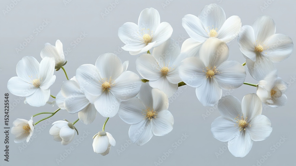 Obraz premium A delicate bunch of white jasmine flowers.
