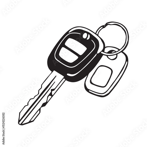 line-art-of-car-key-on-the-white-background.eps