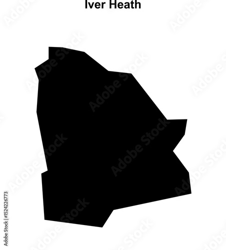 Iver Heath (England) blank outline map