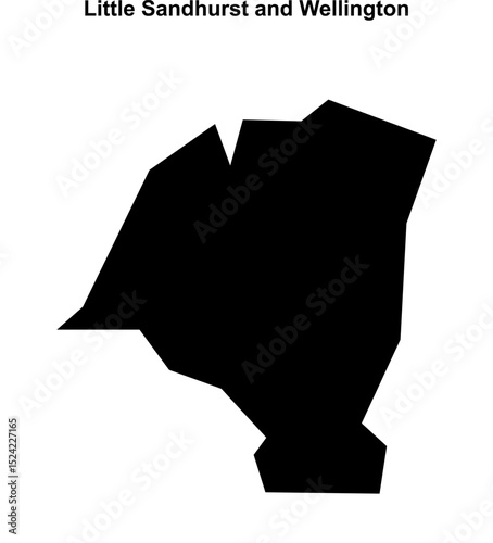 Little Sandhurst and Wellington (England) blank outline map