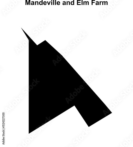 Mandeville and Elm Farm (England) blank outline map