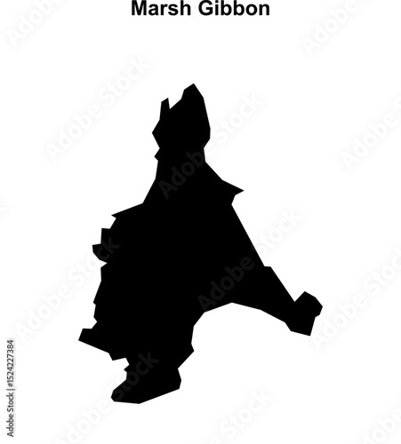 Marsh Gibbon (England) blank outline map