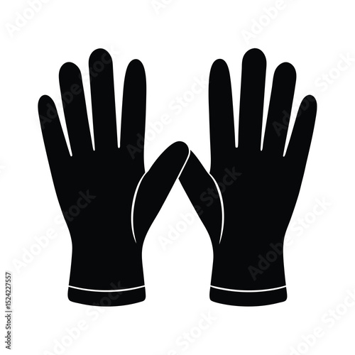 Black Laboratory Gloves Vector illustration
