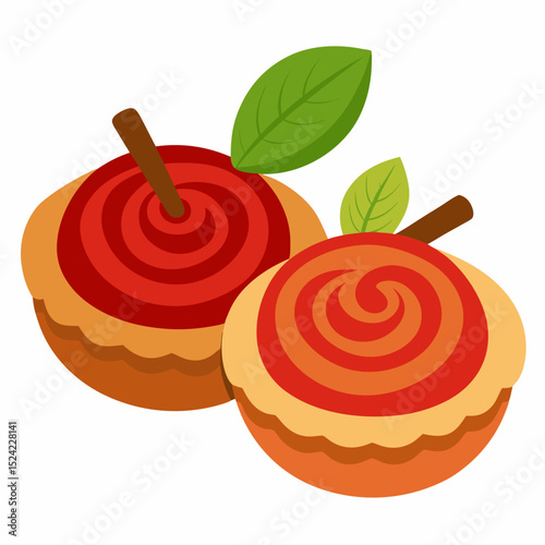 apple pie on white background