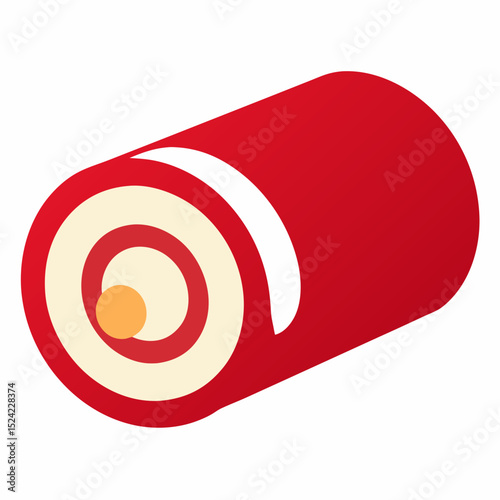 red glossy icon on white