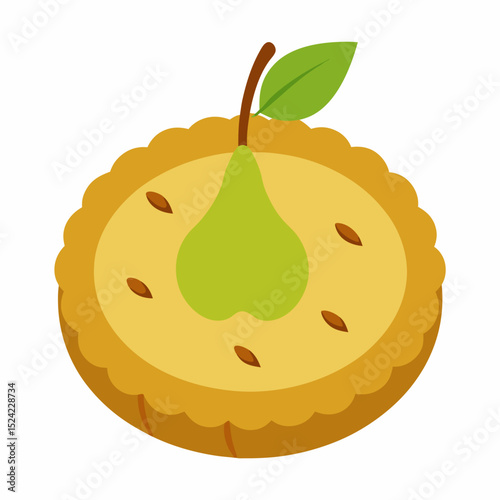 pear on gorgonzola tart on white