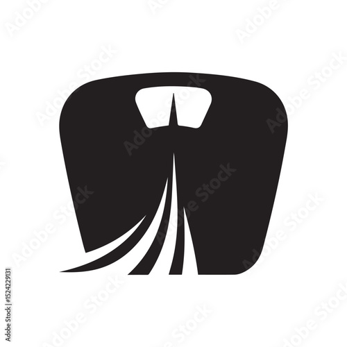 Weight loss icon vector logo for web ui. Vector black silhouette. with white background