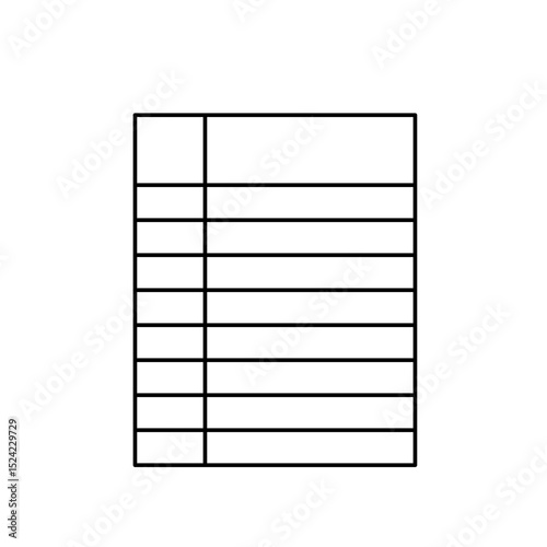 Notepad Vector Line Icon Design with Lines	