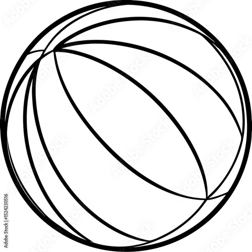 Line art vector illustration of a ball