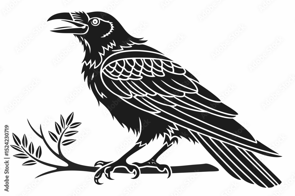 Obraz premium rook bird sihouette black vector
