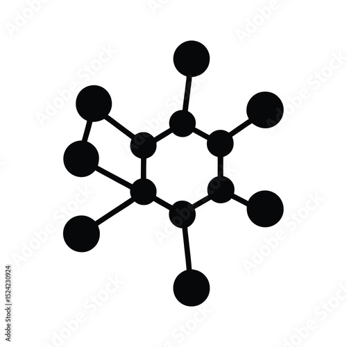 Black Molecular Structure Vector illustration