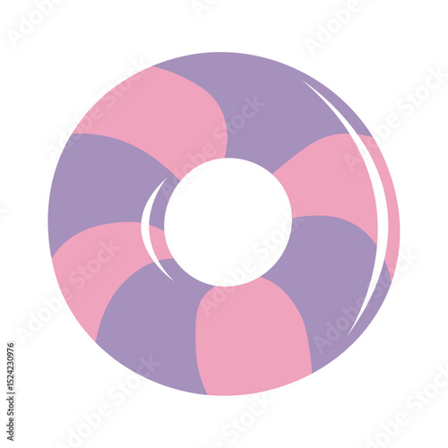 Beach inflatable circle. Purple, pink. Vector illustration.